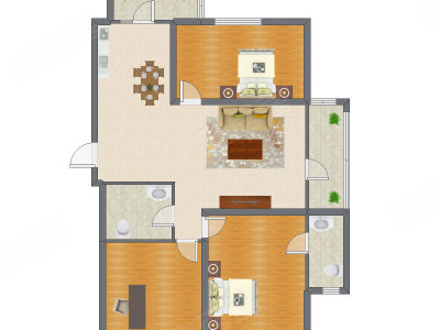 3室1厅 143.40平米