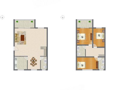 3室2厅 164.50平米