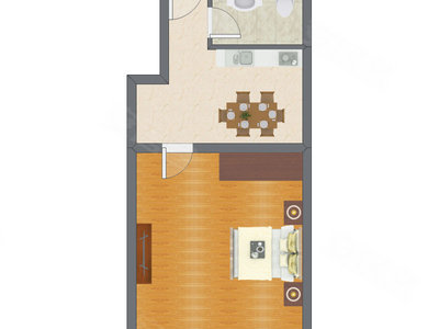 1室1厅 41.00平米