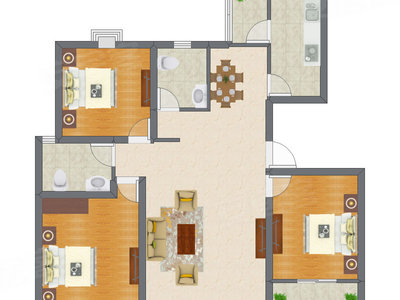 3室2厅 85.24平米