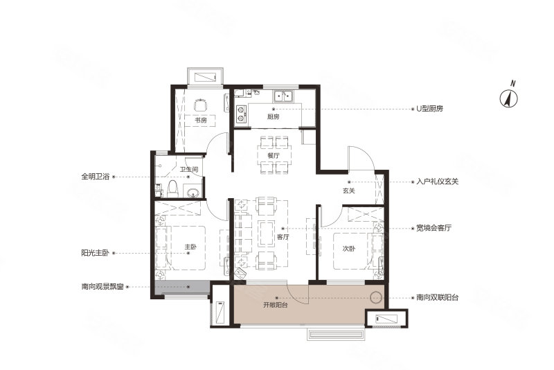 保利堂悦(新房)3室2厅1卫98㎡南北76万