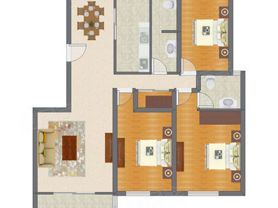 3室2厅 143.10平米
