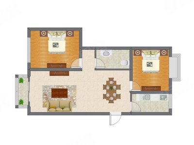 2室2厅 85.03平米