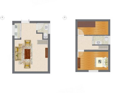 2室1厅 19.41平米户型图