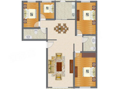 4室2厅 159.98平米