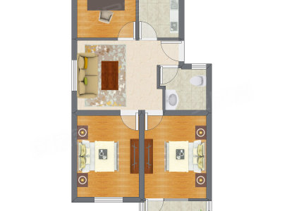 3室1厅 101.00平米户型图