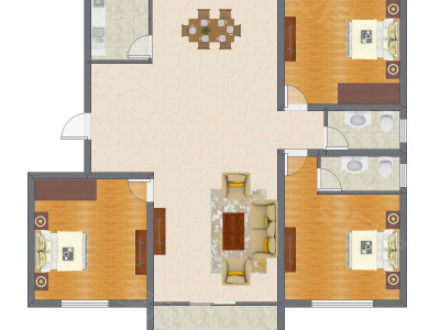3室2厅 120.00平米户型图