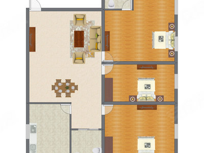3室1厅 137.99平米