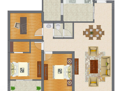 3室2厅 111.60平米户型图