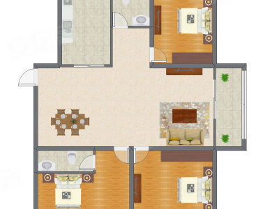3室2厅 111.30平米