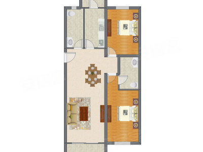 2室2厅 95.15平米