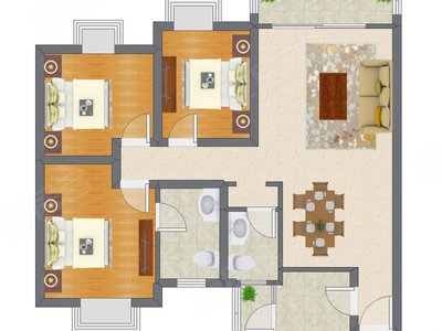 3室2厅 105.00平米