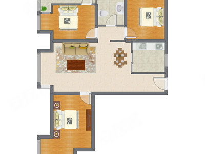 3室2厅 99.17平米