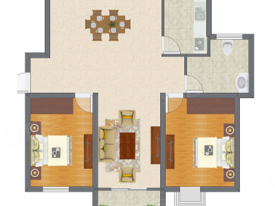 2室2厅 78.44平米