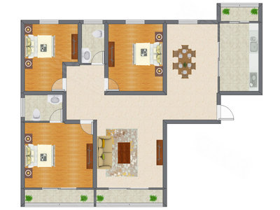 3室2厅 134.83平米