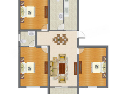 3室2厅 134.70平米