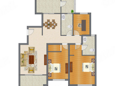 3室2厅 145.91平米