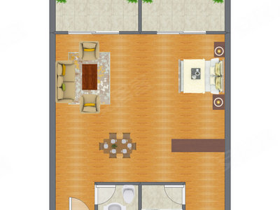 1室0厅 85.52平米户型图