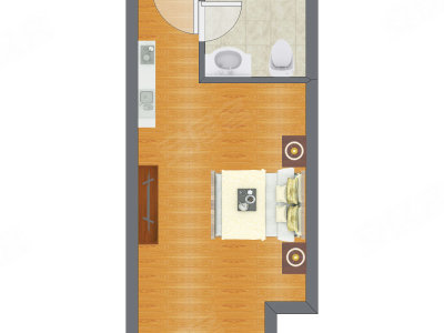 1室0厅 35.37平米