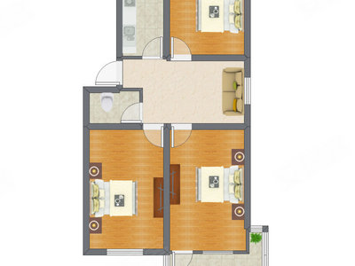 3室1厅 88.80平米