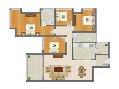 4室2厅 123.90平米