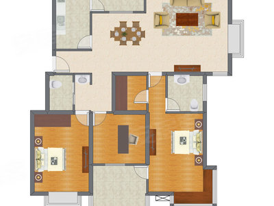 3室2厅 140.57平米