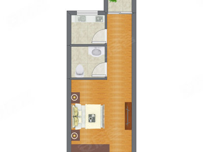 1室0厅 31.57平米户型图