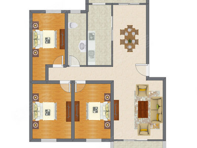 3室2厅 125.82平米