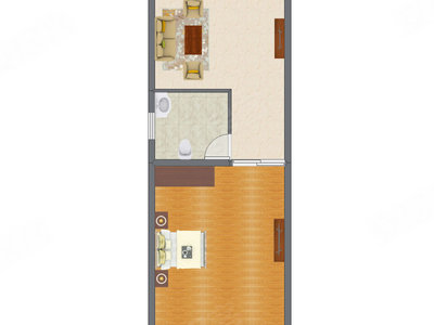 1室1厅 59.78平米