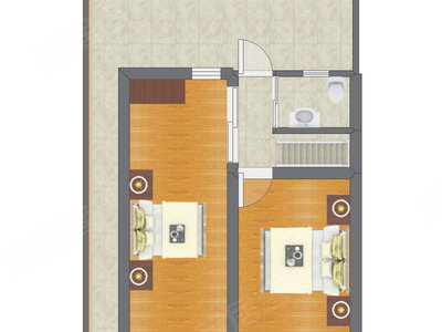3室2厅 55.65平米