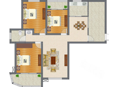 3室2厅 107.85平米