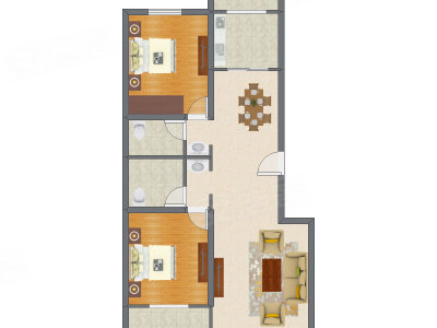 2室2厅 114.40平米