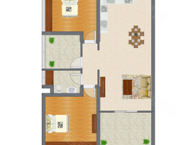 2室2厅 86.65平米
