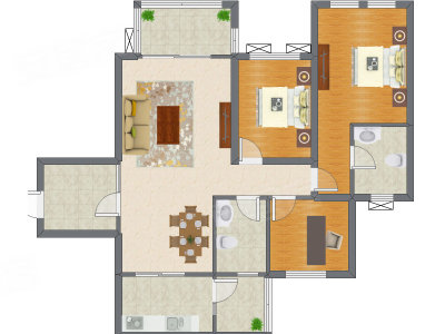 3室2厅 97.10平米