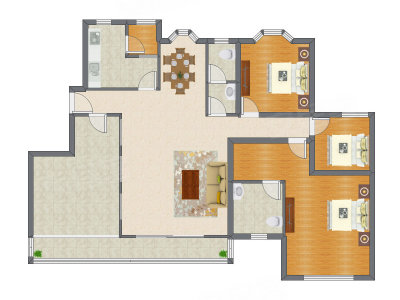 3室2厅 143.25平米户型图