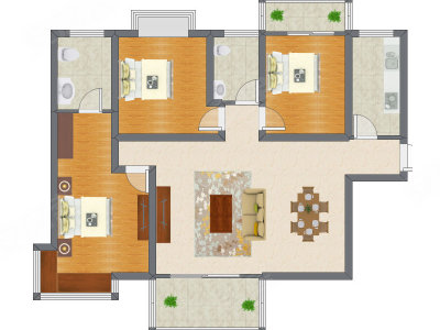3室2厅 118.32平米