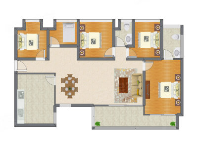 5室2厅 122.83平米