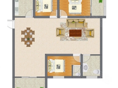 3室2厅 78.73平米