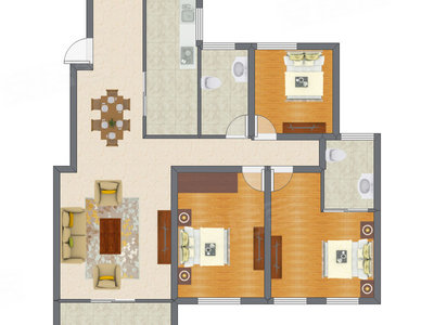 3室2厅 102.69平米