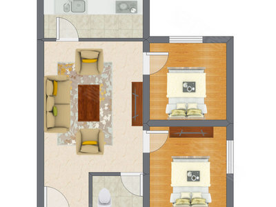 2室1厅 63.50平米户型图