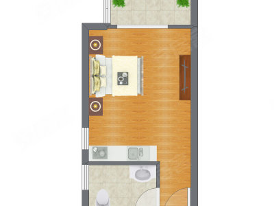 1室0厅 25.15平米