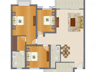 3室2厅 119.56平米户型图