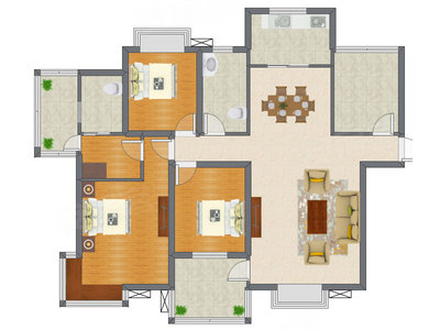 3室2厅 134.94平米