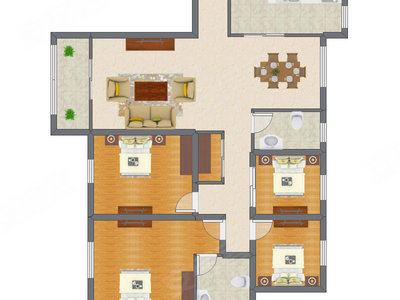 4室2厅 161.73平米