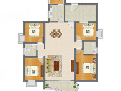 4室2厅 110.00平米户型图