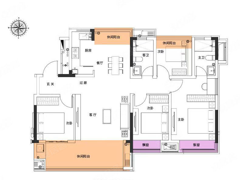 优邑珺和4室2厅122㎡120万二手房图片