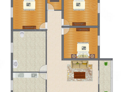 3室1厅 95.97平米