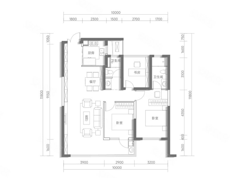中建悦庐·幸福序3室2厅107㎡209万二手房图片