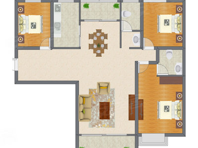3室2厅 104.62平米