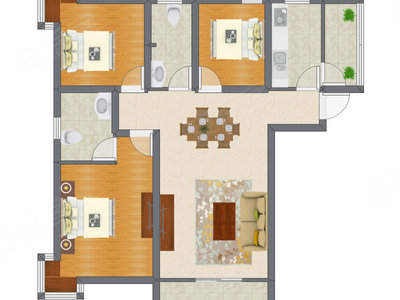 3室2厅 79.82平米